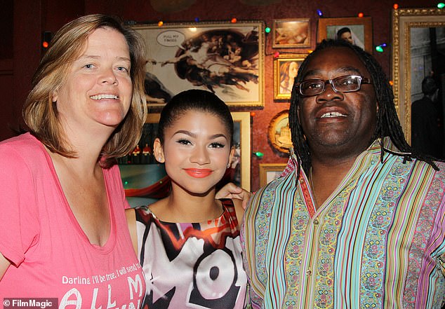 Zendaya as a child in 2013 with her mother Claire Stoermer, and father Kazembe Ajamu Coleman